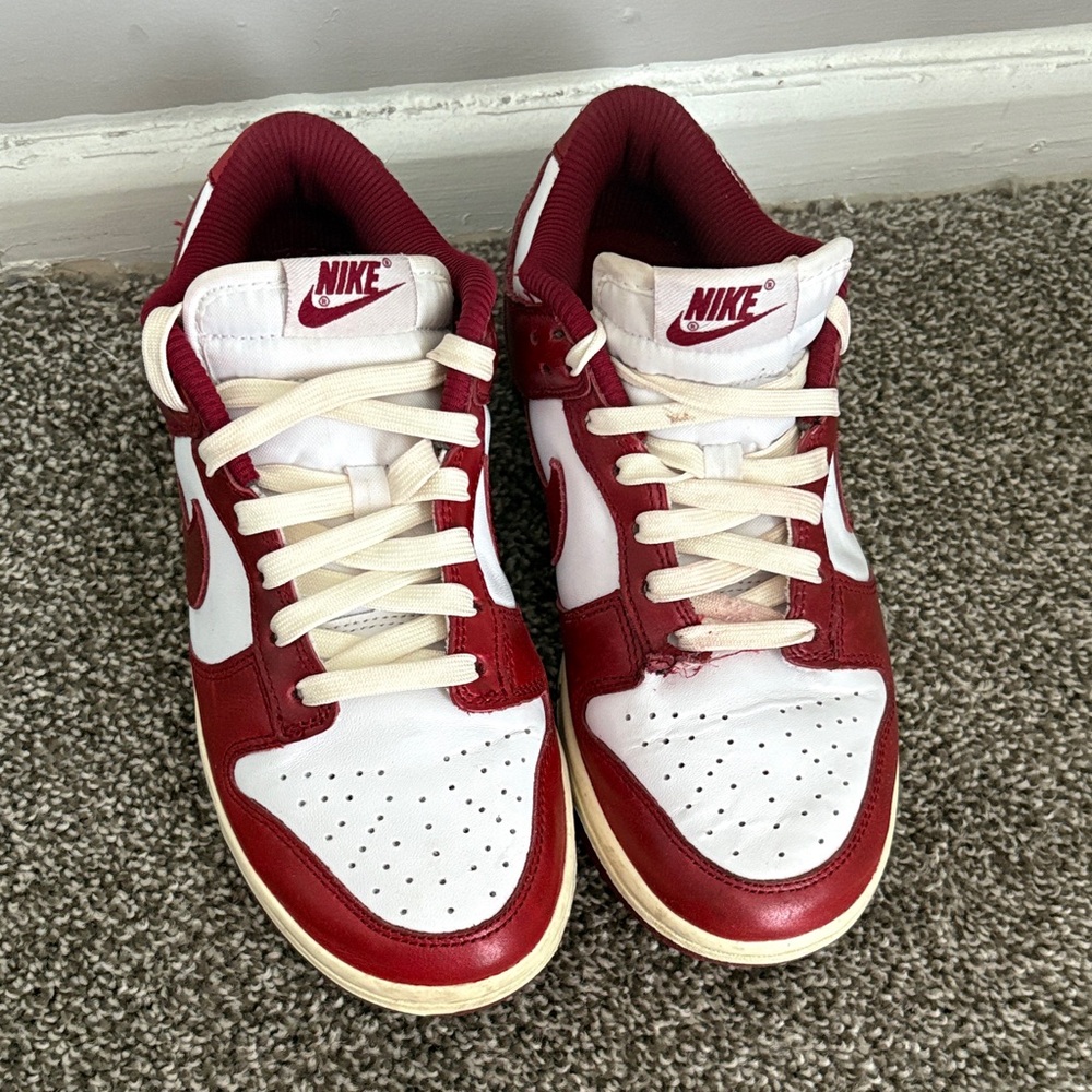 Nike Burgundy and White Low-Top Sneakers